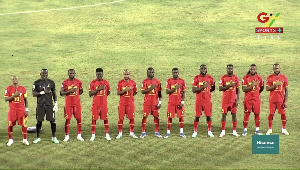 Black Stars line up ahead of a game