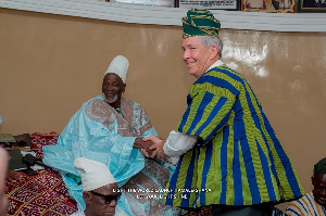 Elder S. Gifford Nielsen Shakes Hands With Yaa Naa Abubakari Mahama II 00