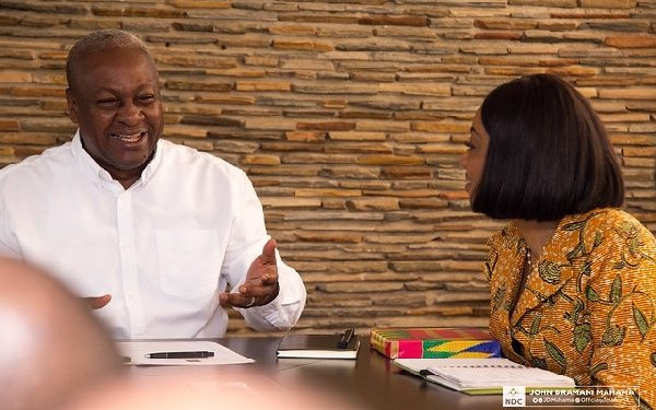 Left, John Mahama and right, EC Chairprson Jean Adukwei Mensa