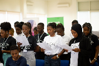 Teach for Ghana Fellows being inducted into the Leadership Development Program