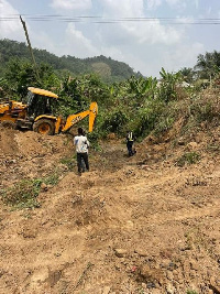 An illegal mining site at Atobrakrom