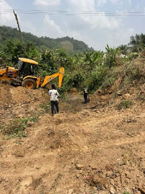 An illegal mining site at Atobrakrom