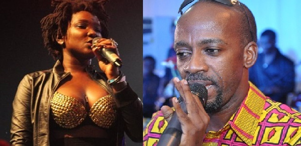 Chairman of Ghana Music Rights Organization (GHAMRO), Rex Omar and late Ebony Reigns