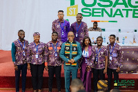 Most Rev. Samuel Noi Mensah surrounded by USAG executives