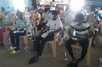 Participants during a sensitization workshop at Ahwiam, Ningo Prampram