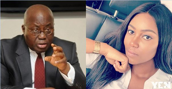 President Akufo-Addo (L) and Yvonne Nelson (R)