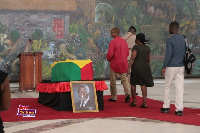 The body of the late diplomat, Kofi Annan laid in state at the Accra International Conference Centre