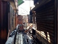 Parts of the shopping mall destroyed by fire