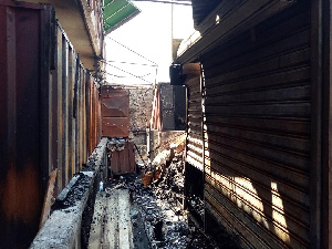 Parts of the shopping mall destroyed by fire