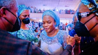 Vice president Osinbajo and im wife Dolapo join di farewell service for Dare Adeboye