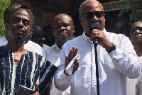 NDC General Secretary, Johnson Asiedu Nketia (Left) with John Dramani Mahama (Right)