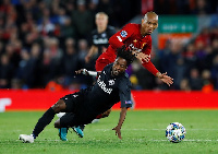 Majid Ashimeru in action against Liverpool