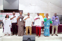 The new executives of TEWU of TUC-Ghana