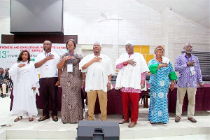 The new executives of TEWU of TUC-Ghana