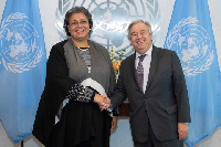 Hannah Tetteh with UNSG Antonio Guterres