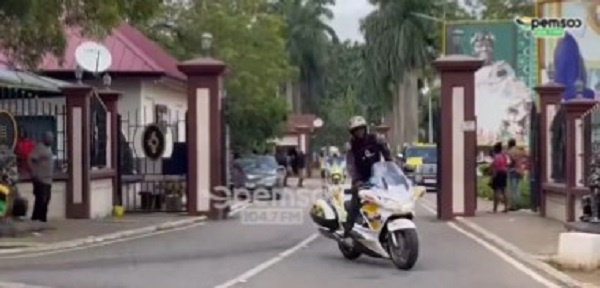 Asantehene Otumfuo Osei Tutu II's convoy as he departed for Berekum