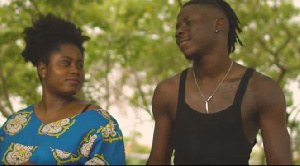 Actress Lydia Forson (L) and Dancehall artiste Stonebwoy (R)