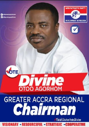 Divine Otoo Agorhom is the new NPP Greater Accra Regional Chairman