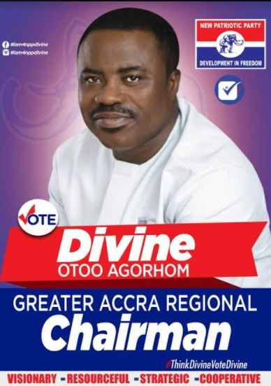 Divine Otoo Agorhom is the new NPP Greater Accra Regional Chairman