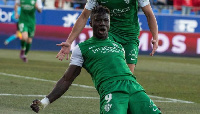 Samuel Obeng started the game for Huesca