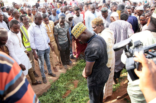 Mourners at the burial of Ahmed Hussein-Suale on January 18