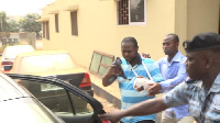 The prime suspect Edwin Awuku  leaving the court