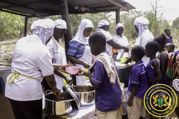 Pupils benefiting from the school feeding programme