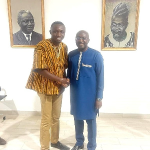 Habib Mandeya Abukari with Dr. Mahamudu Bawumia