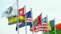 African flags at AfDB HQ in Abidjan