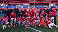 Ernest Poku with AZ Alkmaar teammates