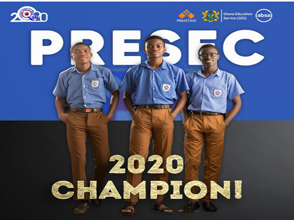 A photo of the winners of 2020 NSMQ