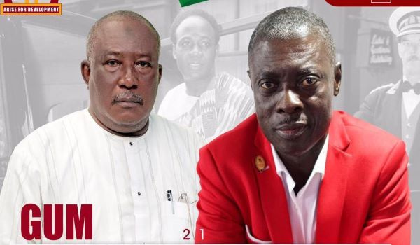 Flagbearer of GUM, Christian Kwabena Andrews and his running mate Alhaji Abu Grant Lukman