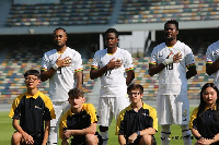 L-R Jordan Ayew, Baba Rahman, Daniel Amartey