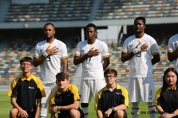 L-R Jordan Ayew, Baba Rahman, Daniel Amartey