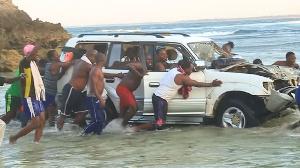 Coco Beach Car In Ocean Tanzania