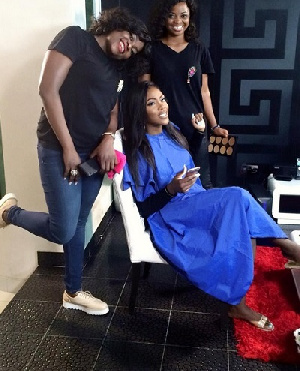 Tiwa Savage On Set