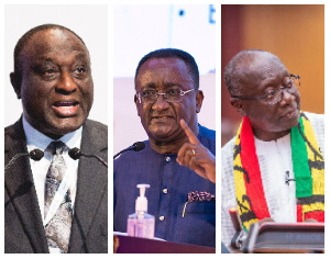 Photo Collage of Alan Kyerematen, Afriyie Akoto and Ken Ofori-Atta