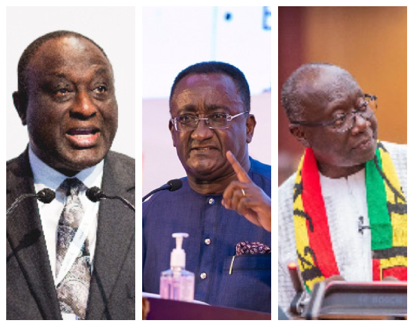 Photo Collage of Alan Kyerematen, Afriyie Akoto and Ken Ofori-Atta