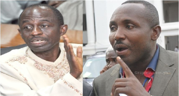 Asiedu Nketia (left), General Secretary, NDC and John Boadu, General Secretary, NPP