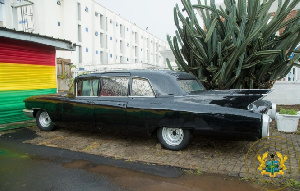 The over 20-year-old Cadillac Limousine is at the National Museum in Accra