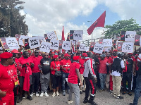 Some of the protestors at the 'Kume Preko' demonstration reloaded