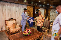 The Chelsea winger paid a courtesy call on President Akufo-Addo