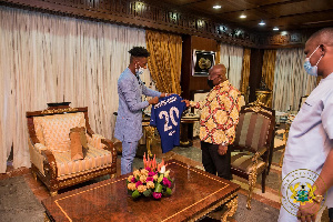 The Chelsea winger paid a courtesy call on President Akufo-Addo