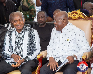 NPP National Chairman, Stephen Ntim and president Akufo-Addo