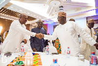 Mahama (left) and Bawumia