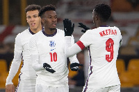 Eddie Nketiah with Callum Hudson-Odoi