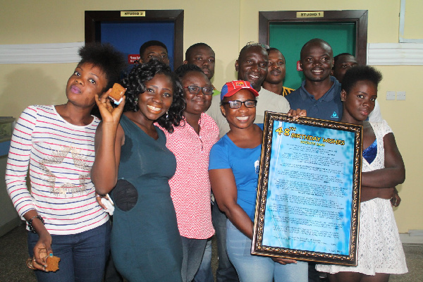 Socrate Safo with Peace FM staff