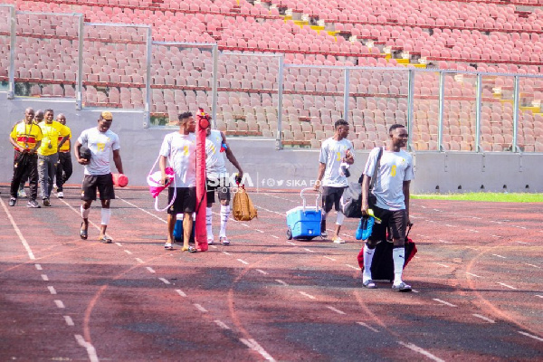 Black Stars B training at the Baba Yara Stadium on Friday