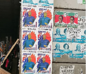 Posters of Vice President Bawumia plastered on walls