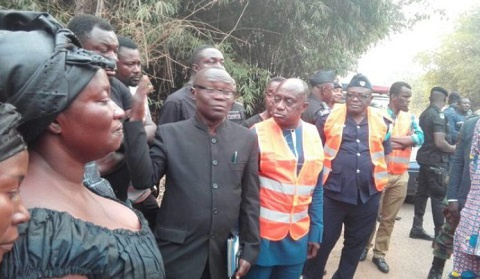 Beatrice Oppong visited the scene with some members of the Ashanti Regional Security Council